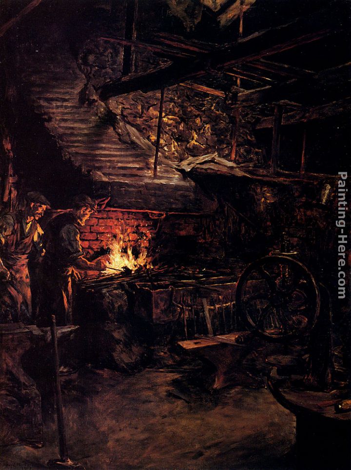The Blacksmith's Shop painting - Stanhope Alexander Forbes The Blacksmith's Shop art painting